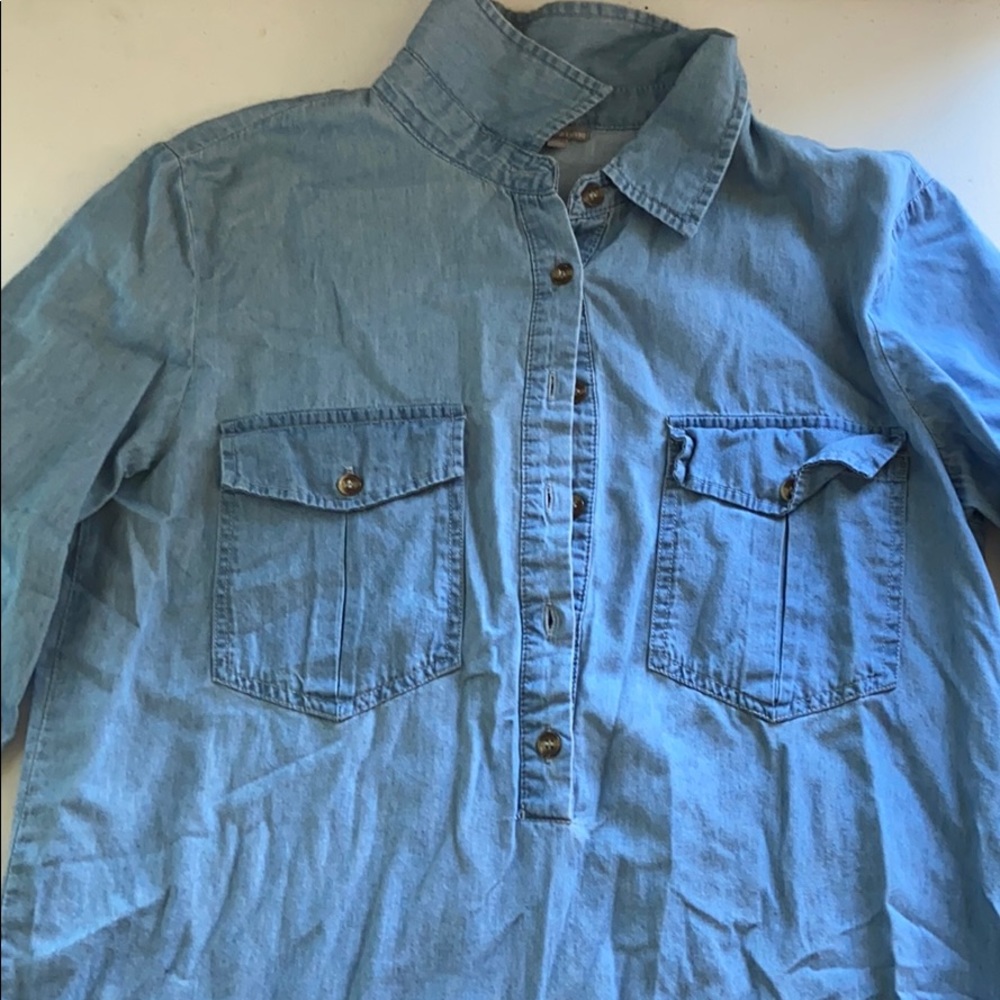 Charlotte Russe Chambray Button-Down Top